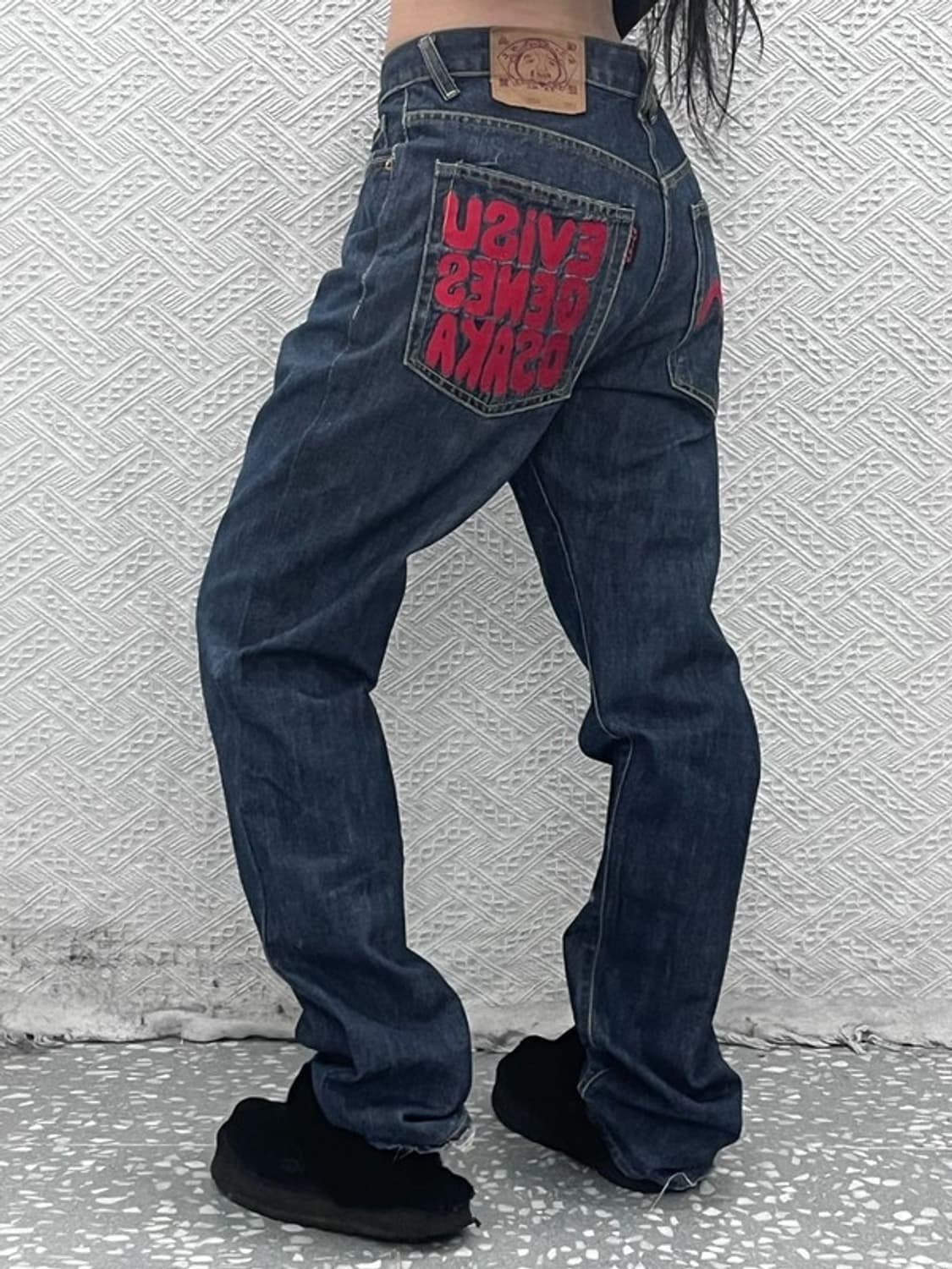 에비수 올드스쿨 키치 포켓 프린팅 데님 팬츠 32인치 C08913 상품이미지1