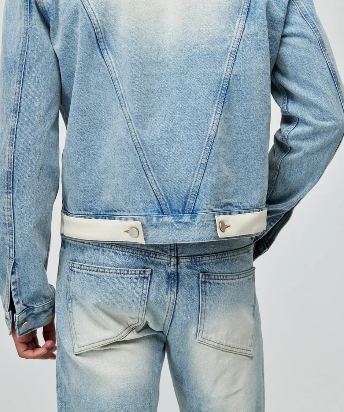 [L]지즈루이스 레더 포인트 워시드 데님 자켓 상품이미지1