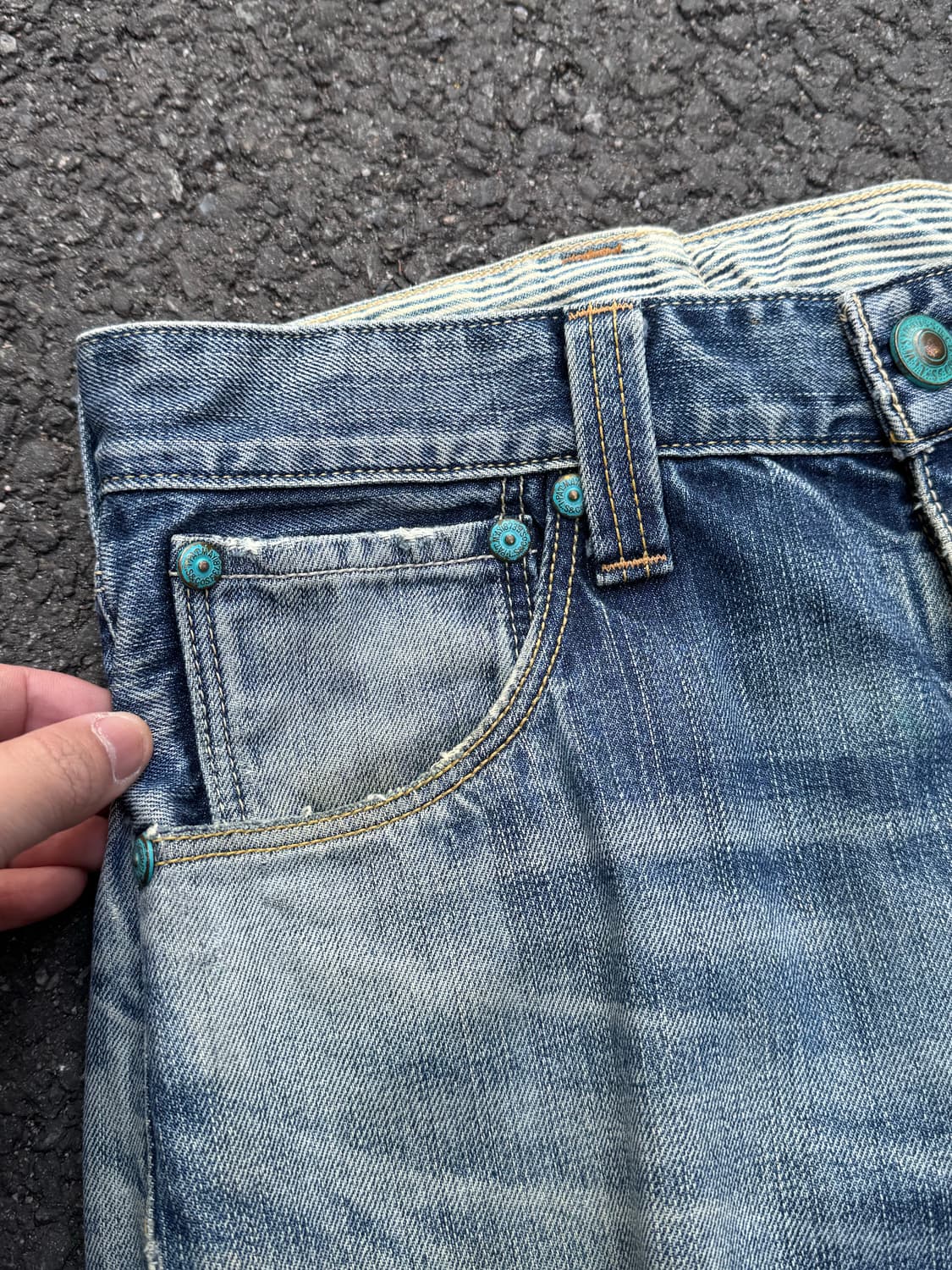 90s 리바이스 503 페이딩 신치백 데님팬츠 상품이미지7