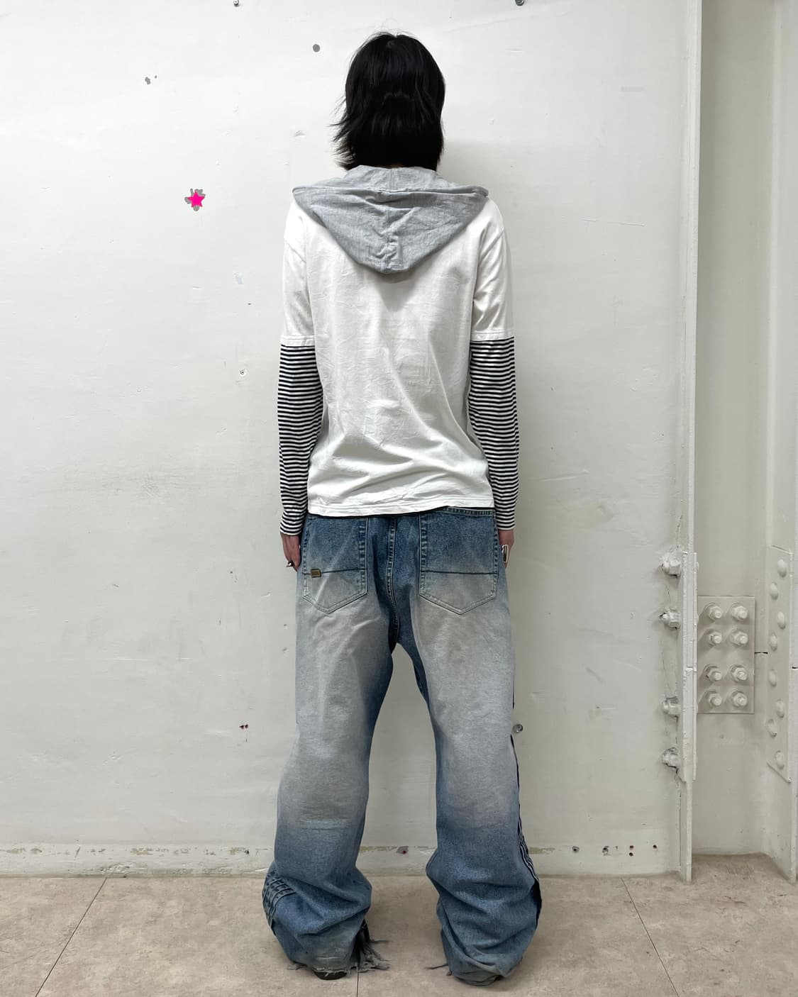 Basic Stripe Layered Hoodie 상품이미지5