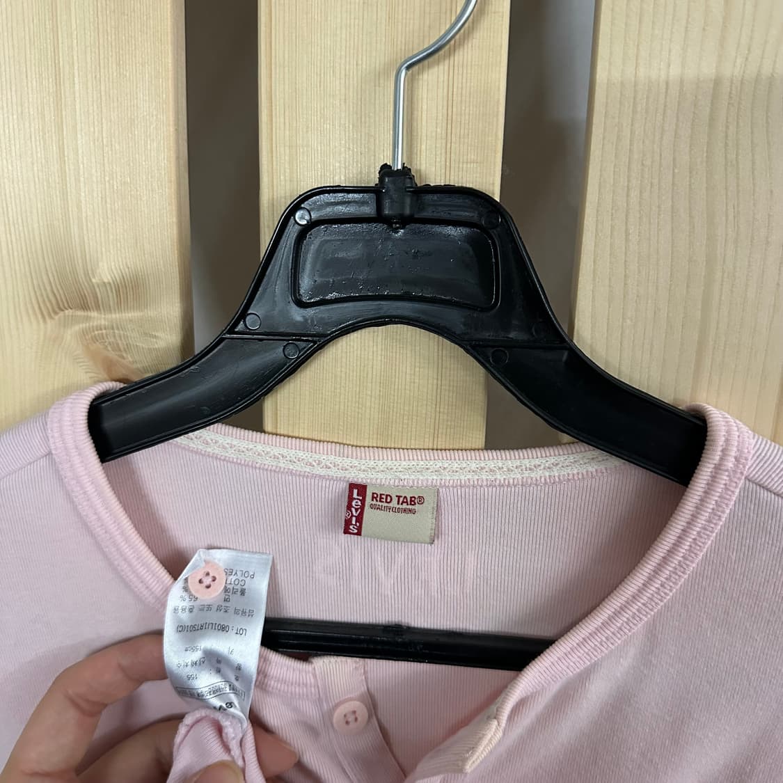 (S) 리바이스 헨리넥 핑크 티셔츠 상품이미지4