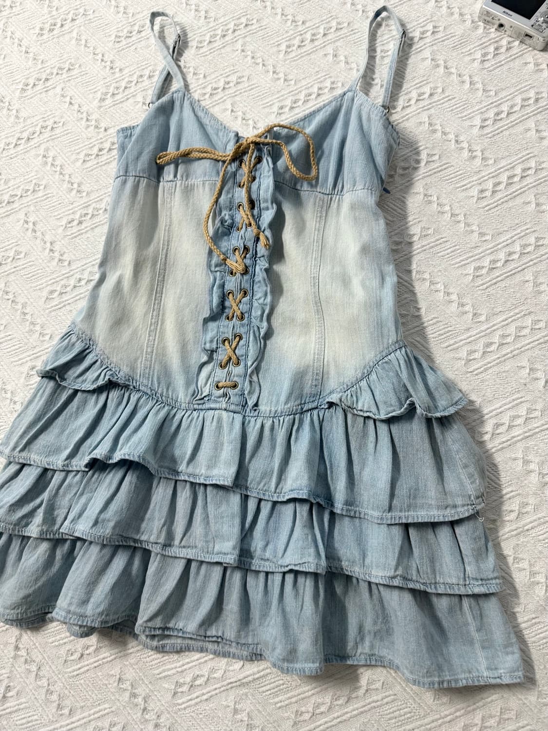 아일렛 데님 프릴 원피스 상품이미지6