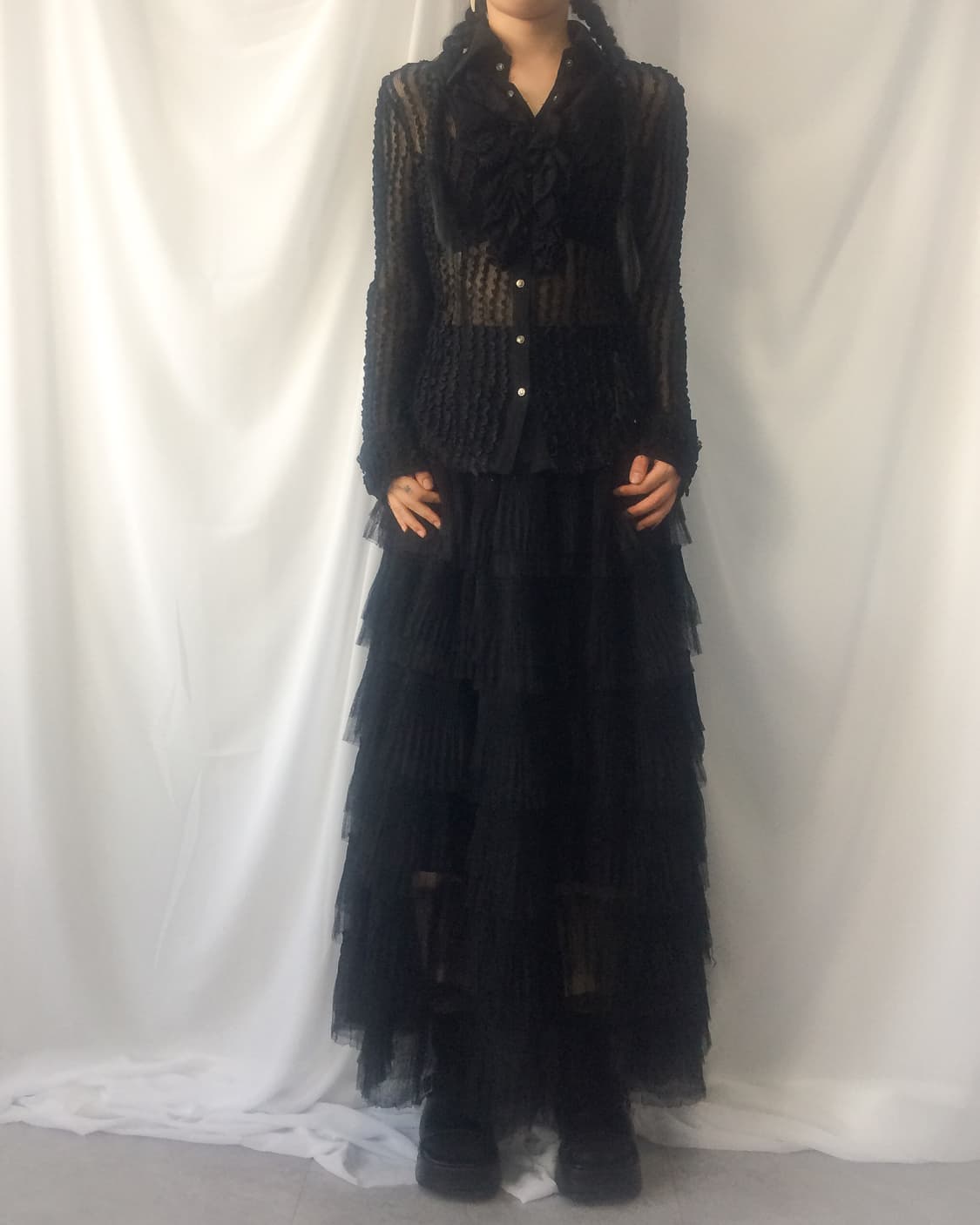 Ozz oneste frill see through shirt 상품이미지6