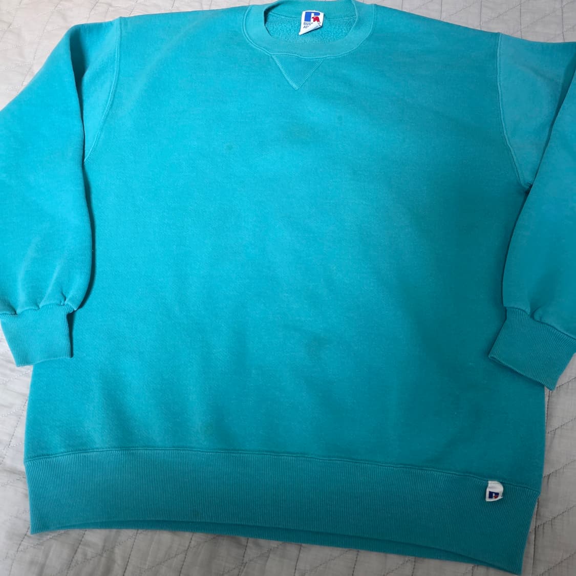 [XXL] 90s 러셀 애슬레틱 스웻 틸그린 틸블루 트래쉬드 상품이미지2