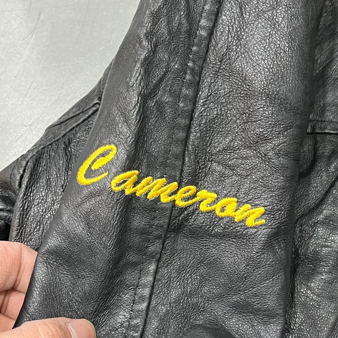  빈티지 패치 자수 레더 자켓 y14991 상품이미지4