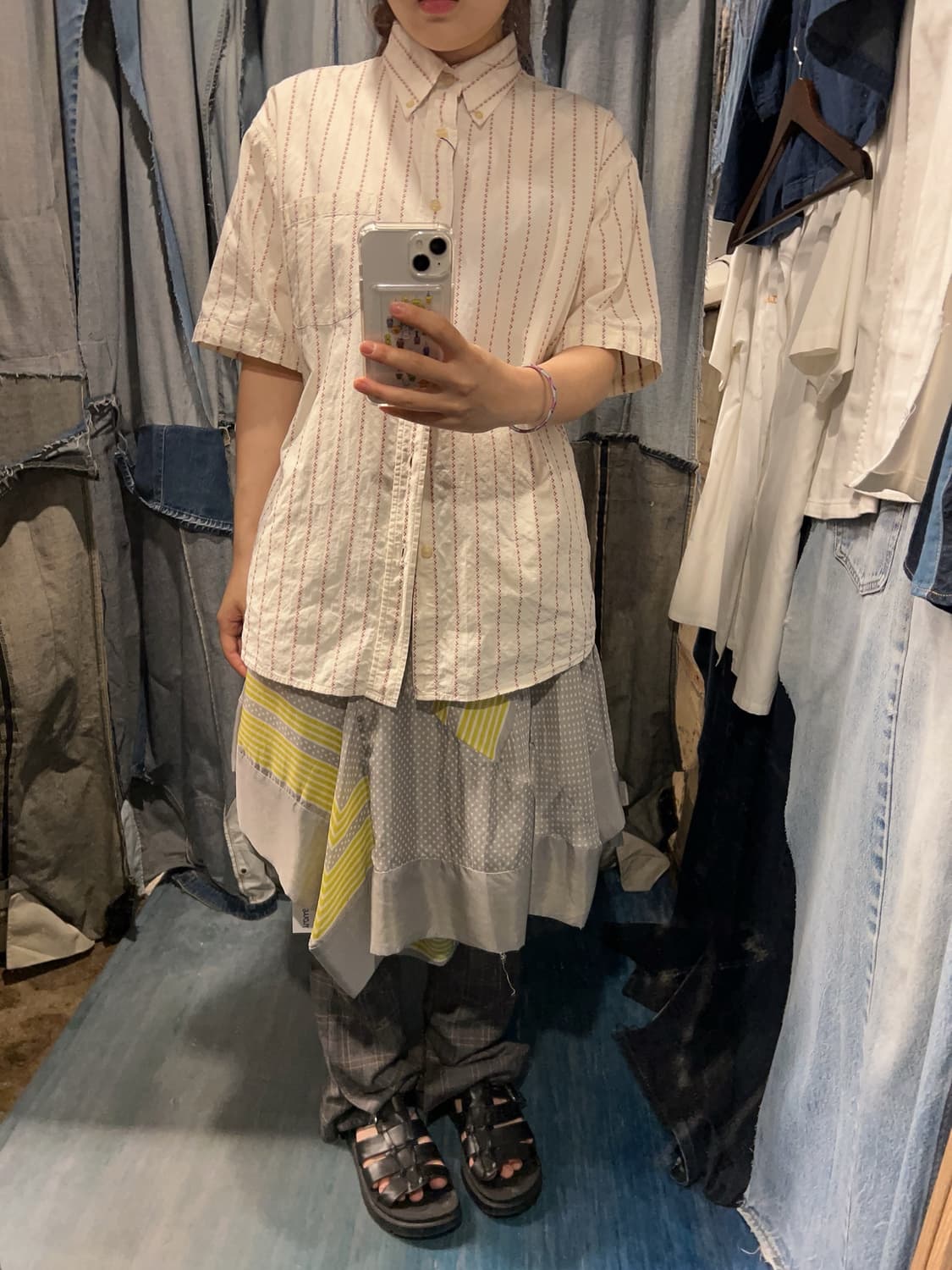 23-26) sacai Asymmetric Dot Patchwork SK 상품이미지2