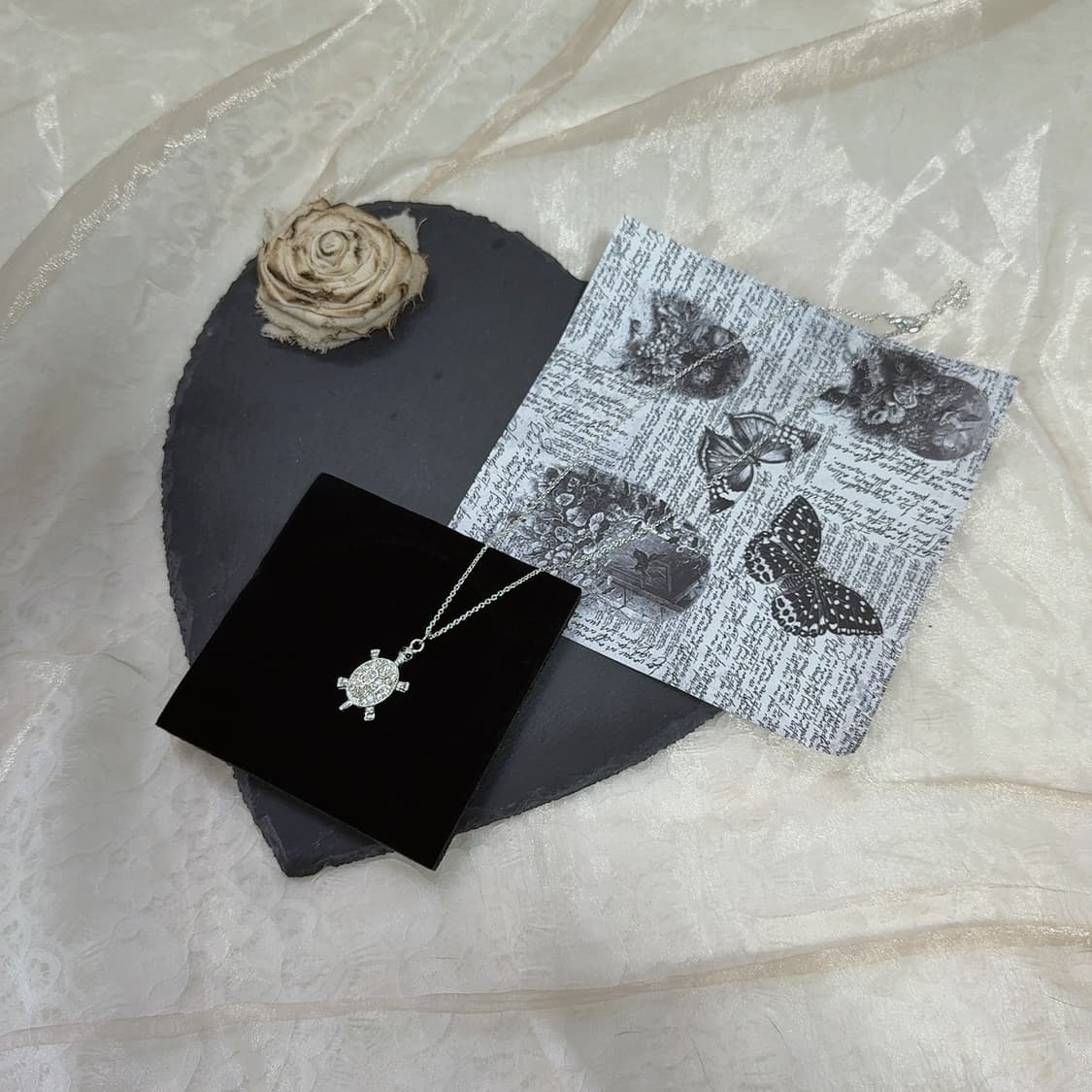 빈티지 거북이 큐빅 목걸이 상품이미지2