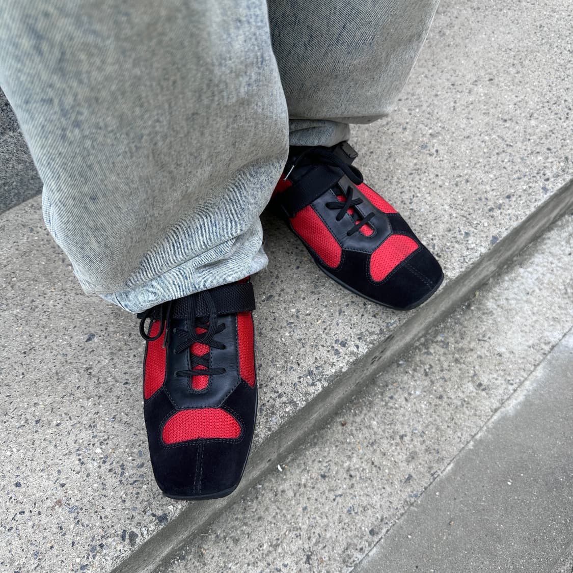 00s 초 레어 프라다 스포츠 벨크로 스퀘어 토 스니커즈 상품이미지10