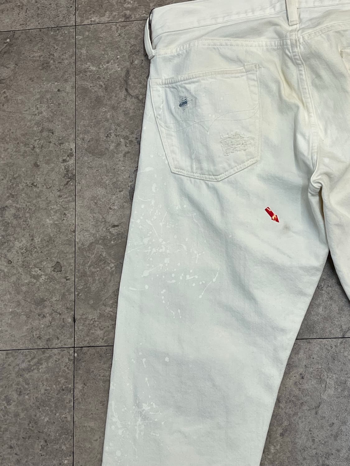 폴로 패치 워크 데님 팬츠 화이트 30X32 #csz2216 상품이미지10