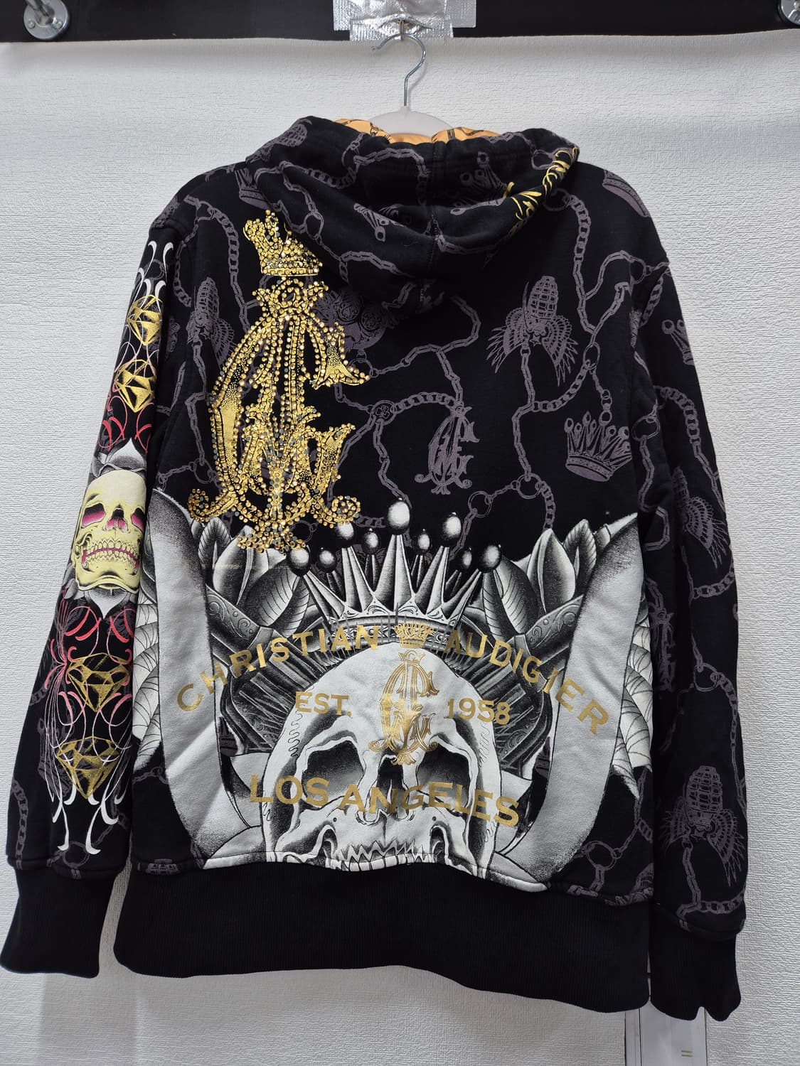 크리스찬 오디저 스컬 프린팅 후드집업 / 100(정품) 상품이미지2