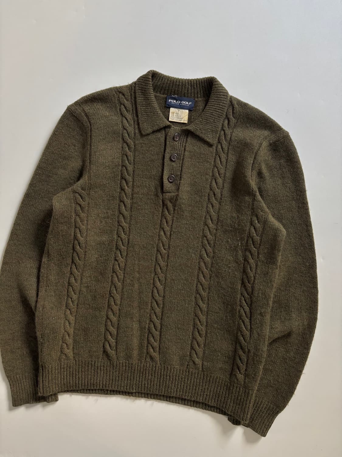 Polo 폴로 골프 카키 캐시미어 알파카 카라 니트 상품이미지1