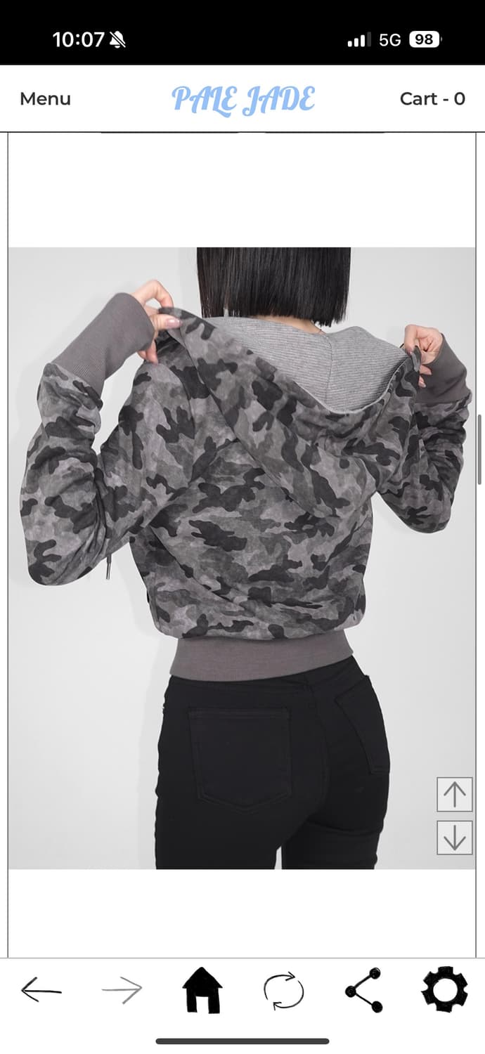 페일제이드 카모 와플 후드집업 차콜 2사이즈 상품이미지4