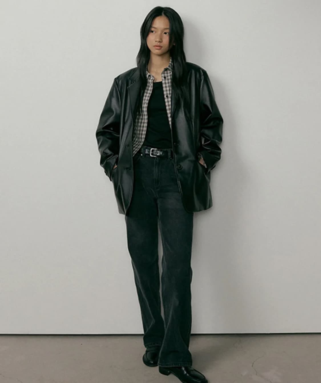 링서울 leather single jacket-black 상품이미지2