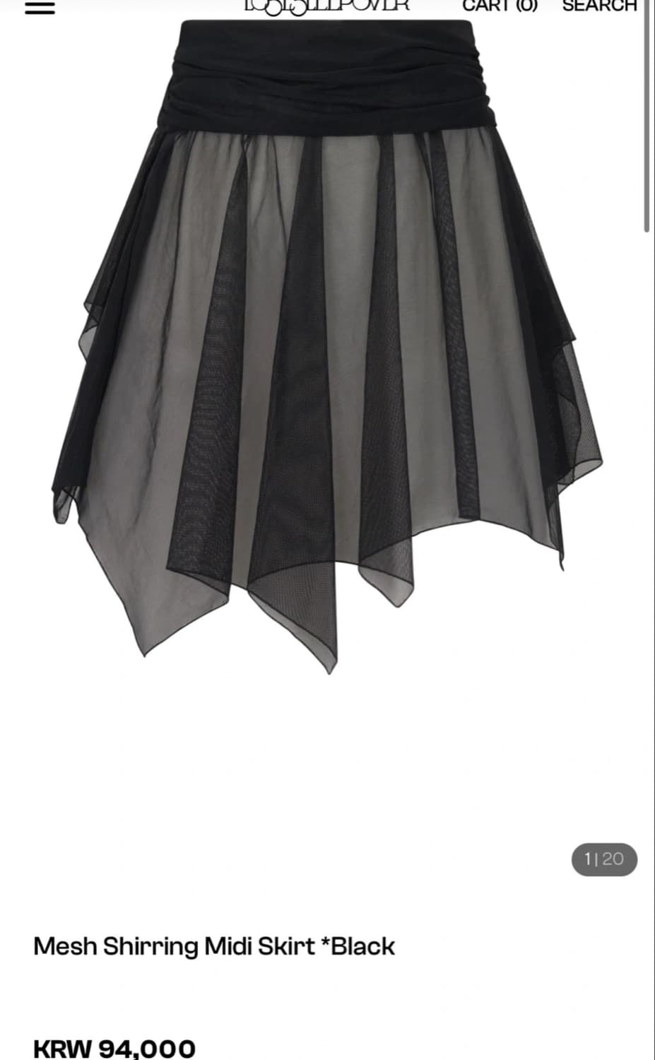 [losesleepover] Mesh Shirring Midi Skirt 상품이미지5