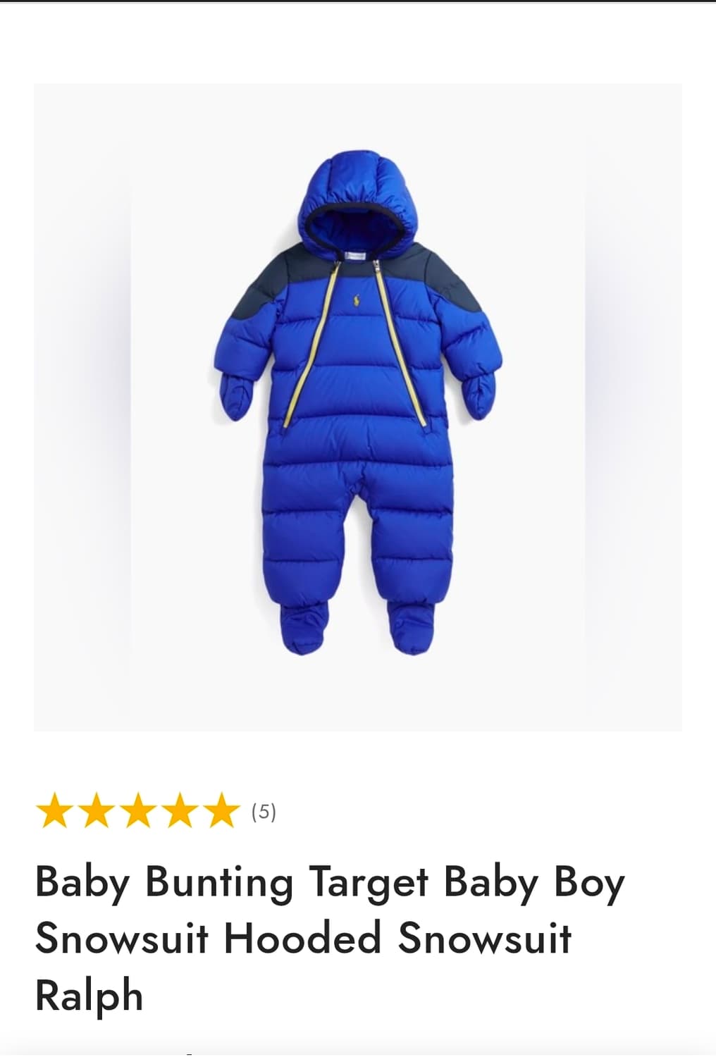 6M 폴로 랄프로렌 베이비 스노우수트 오리털패딩 우주복 상품이미지8