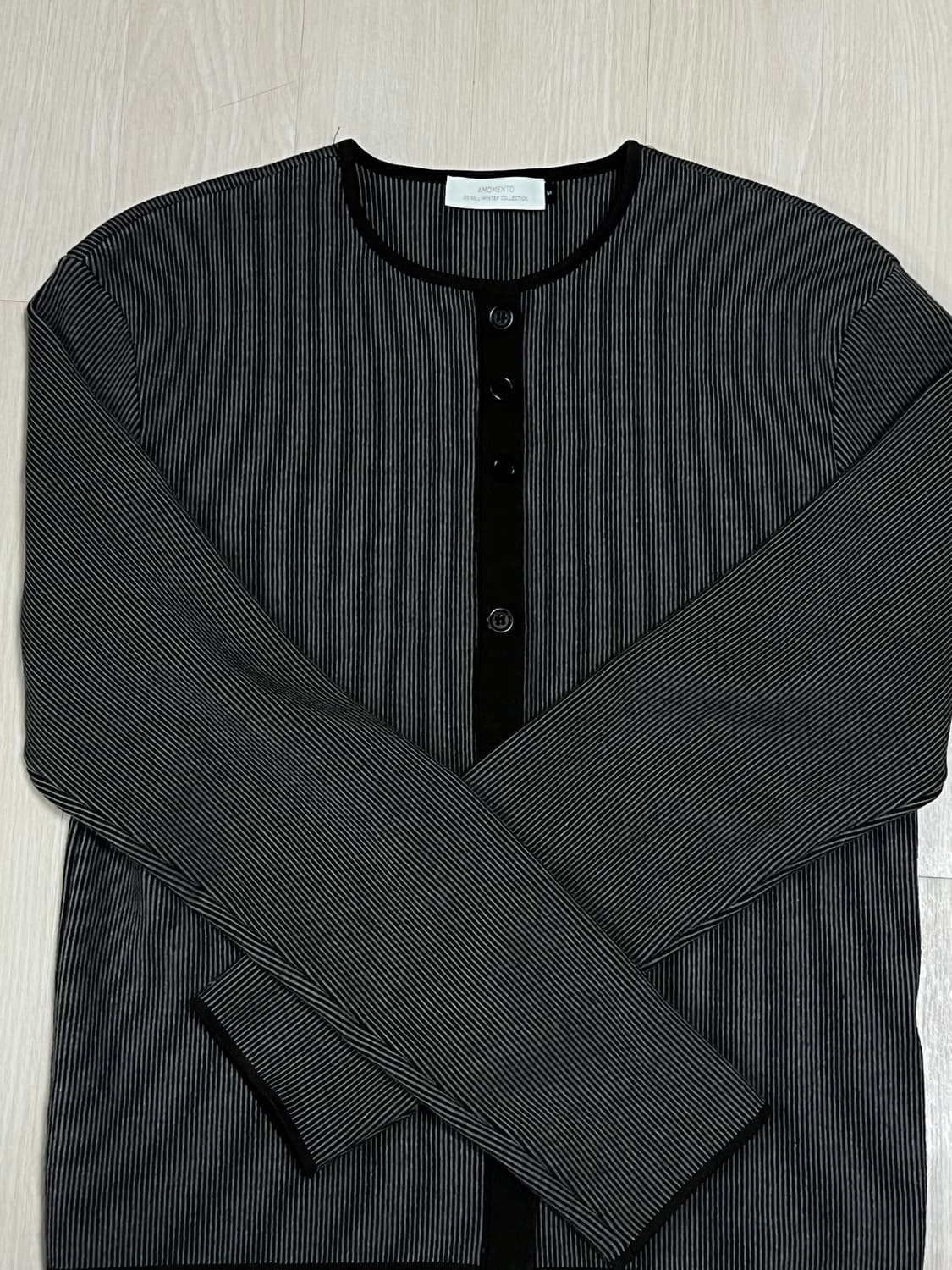 아모멘토 25fw 스트라이프 가디건 브라운 m 상품이미지2