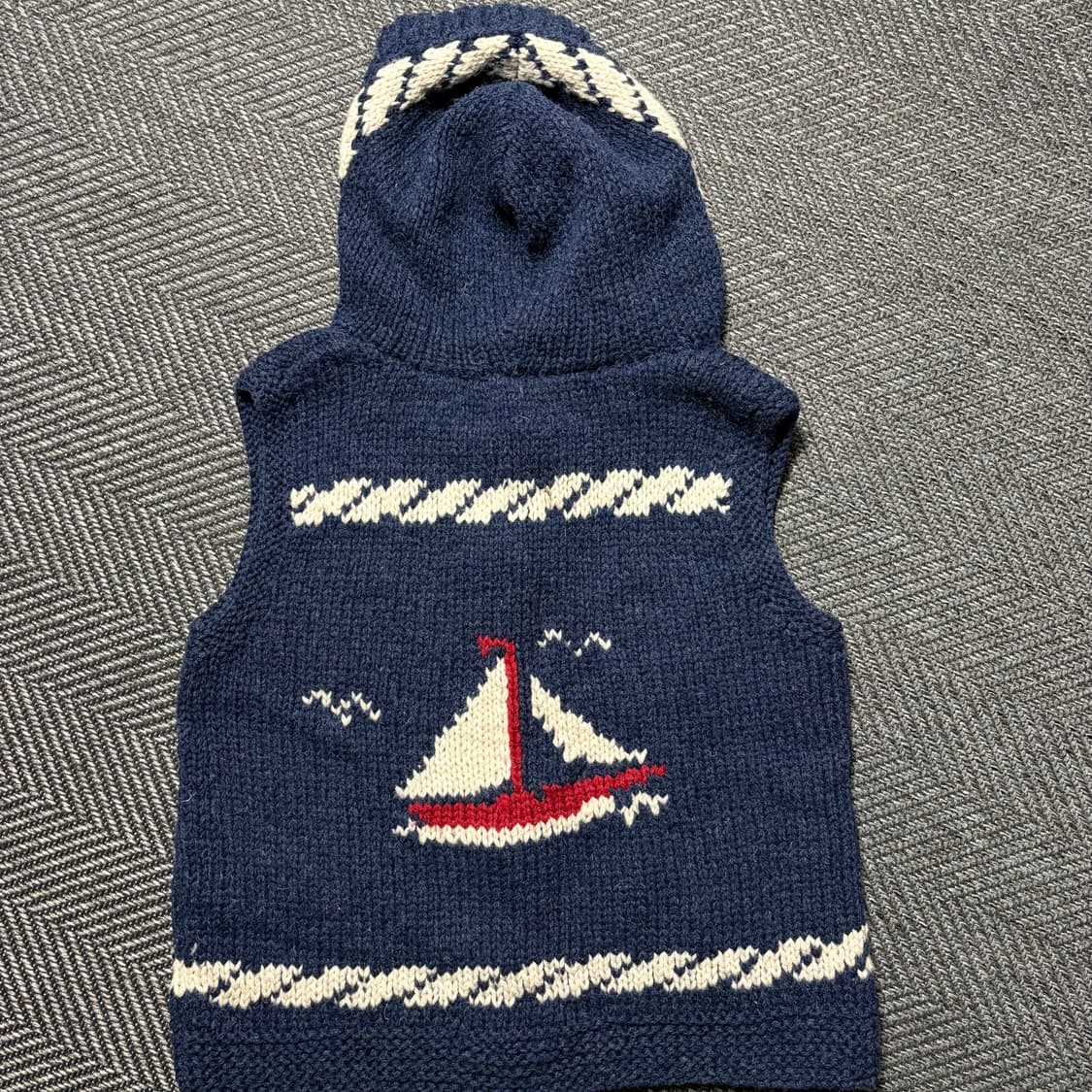 Cepo 코위찬 빈티지 니트 후드 조끼(Free) 상품이미지3