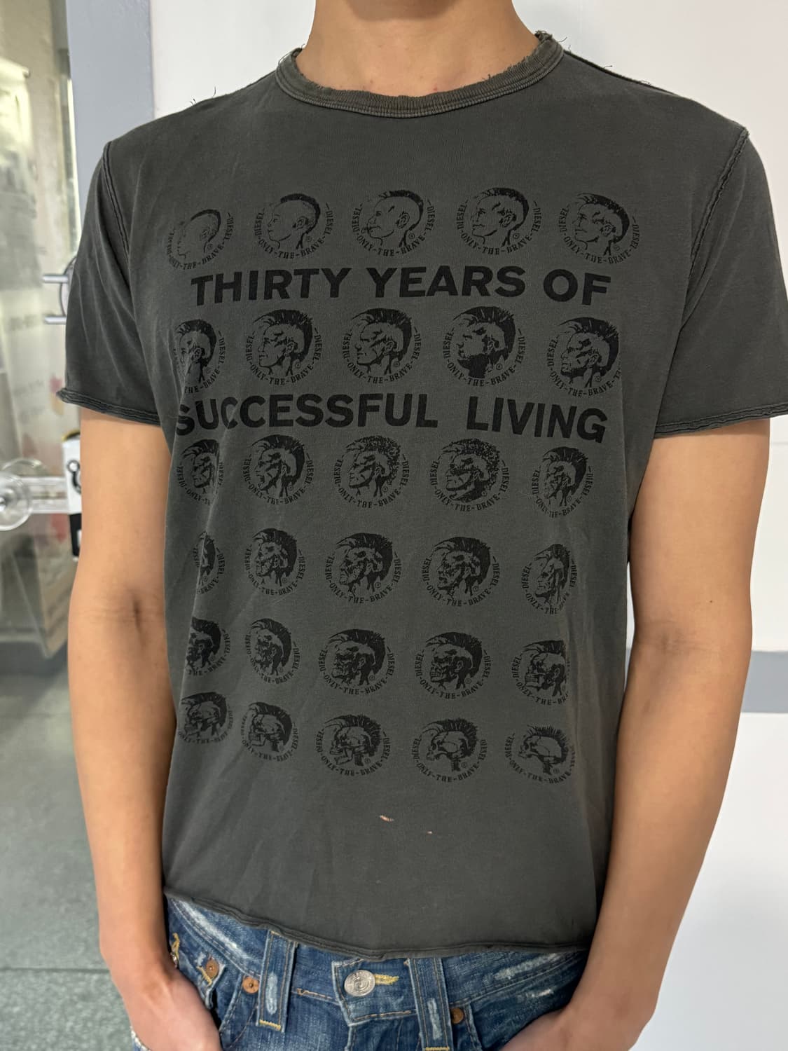 디젤 빈티지 프린팅 티셔츠 s 상품이미지1