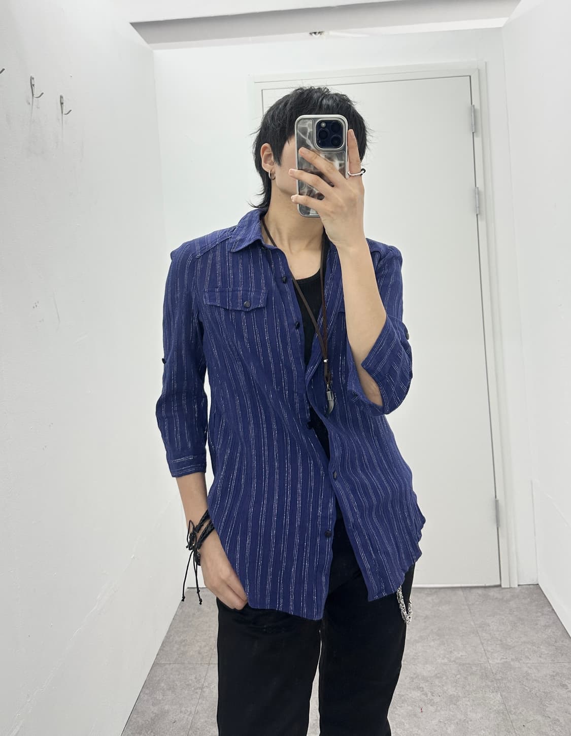 ANTHEM STYLE vintage stripe gloss shirts 상품이미지1