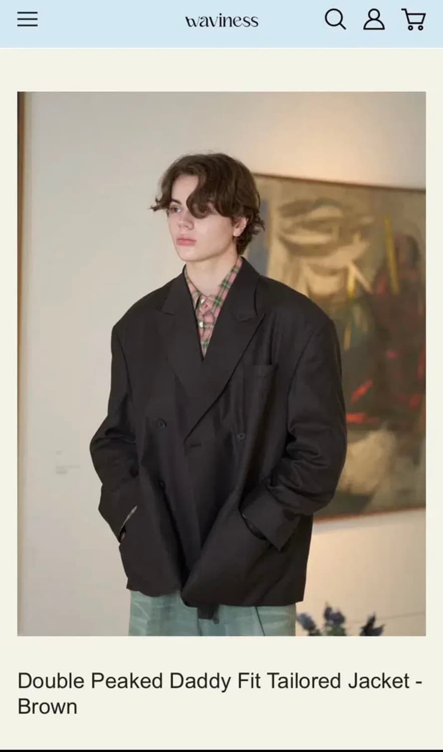 웨이비니스 브라운 대디핏 더블 블레이저 2사이즈 상품이미지1