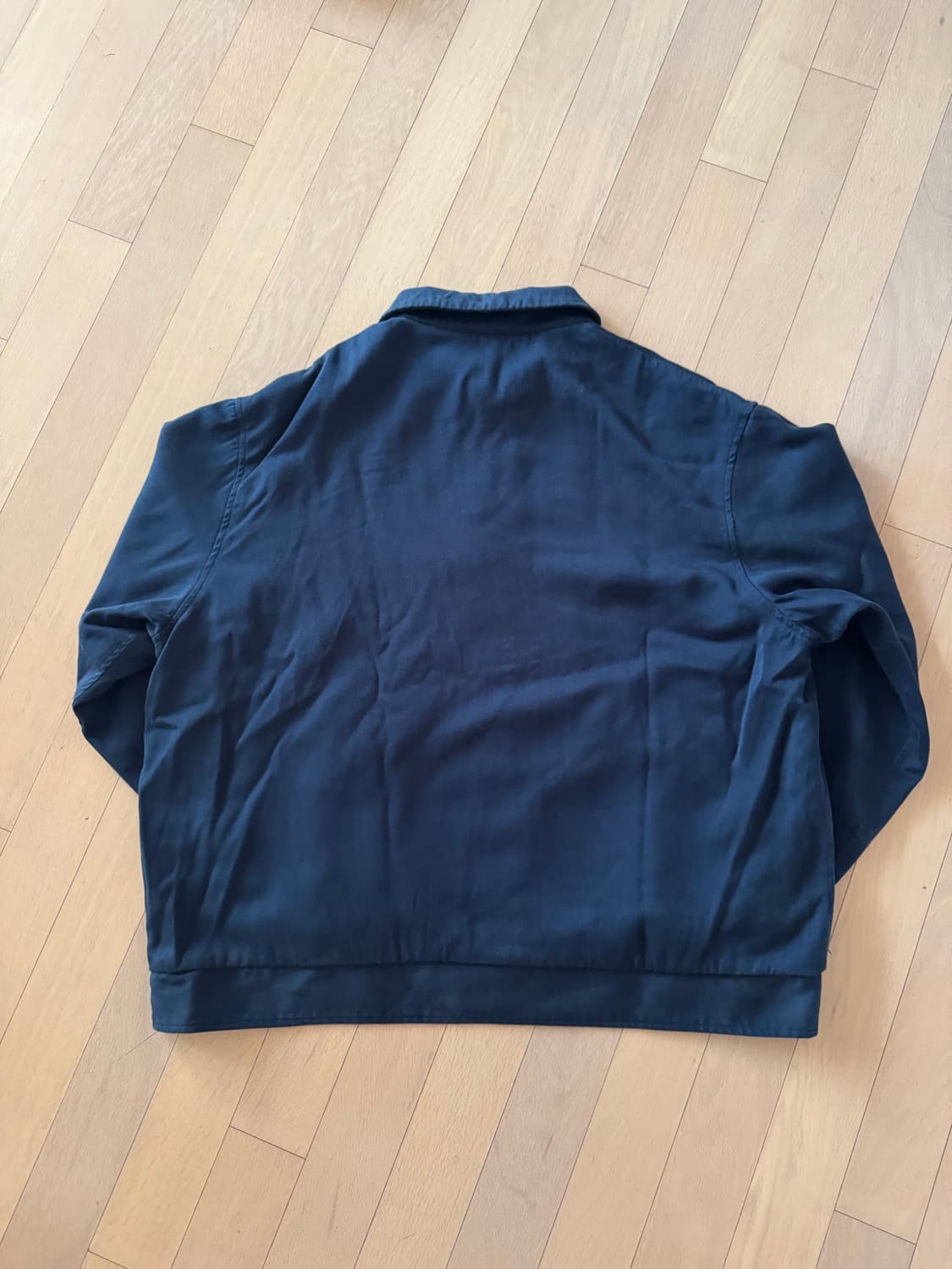 [2] A.presse 아프레쎄 워시드 실크 레이온 개버딘 자켓 네이비 상품이미지4