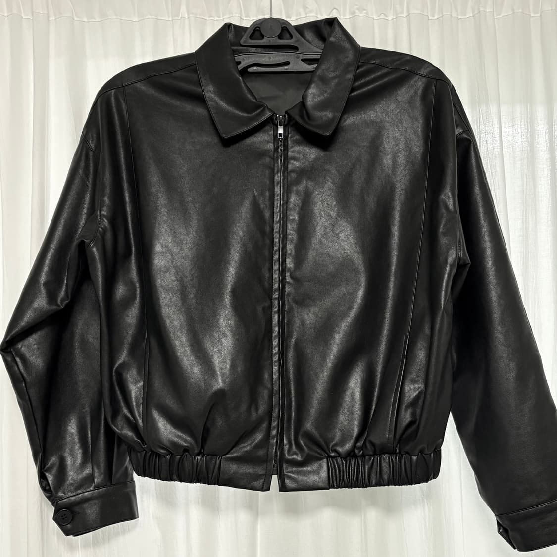 블랙 레더 자켓 상품이미지1