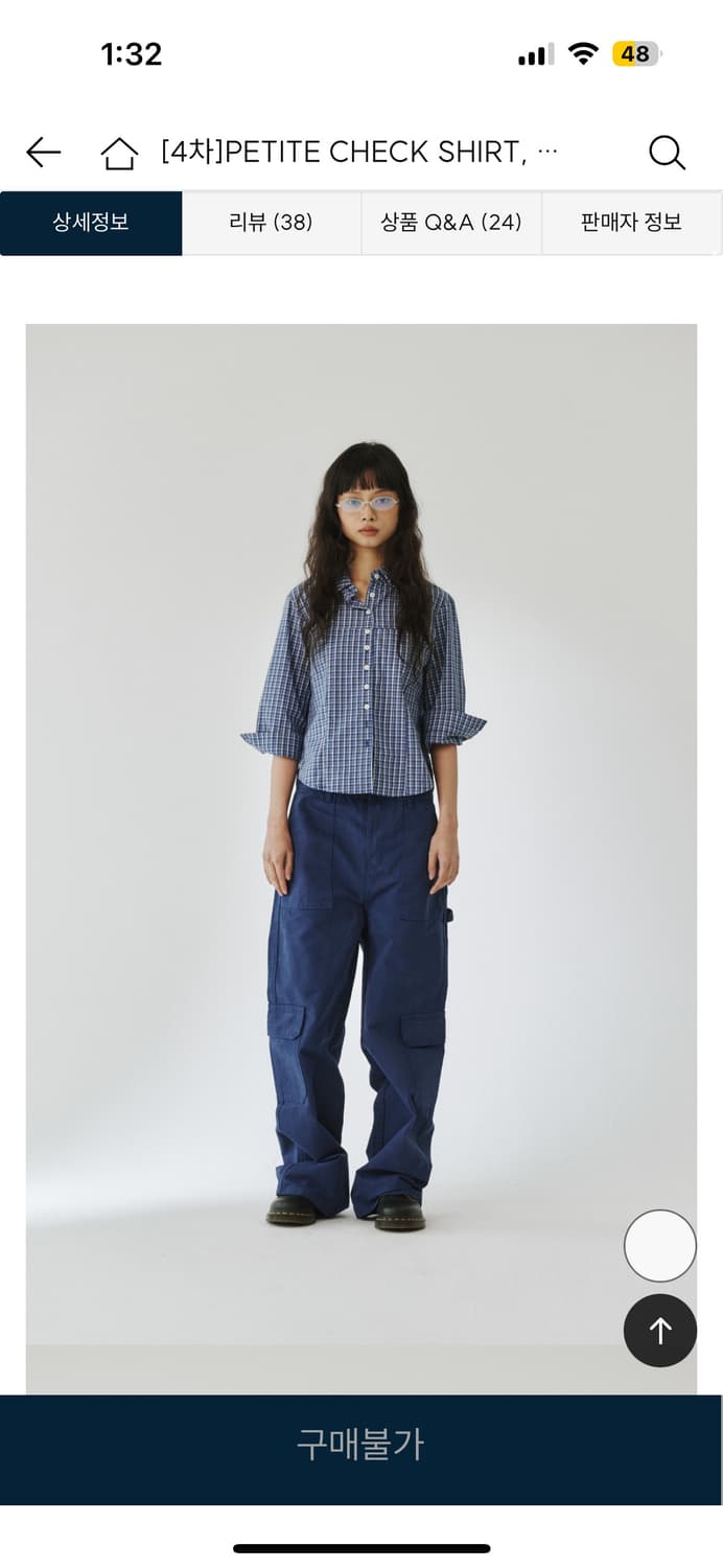 플리즈프로젝트 체크셔츠 petite check shirt 블루 상품이미지2