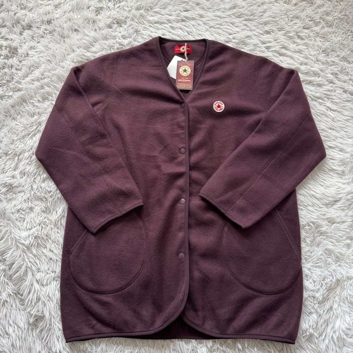CONVERSE 일본빈티지 미상용 벨벳 가디건 컨버스 후리스 l 55 상품이미지2