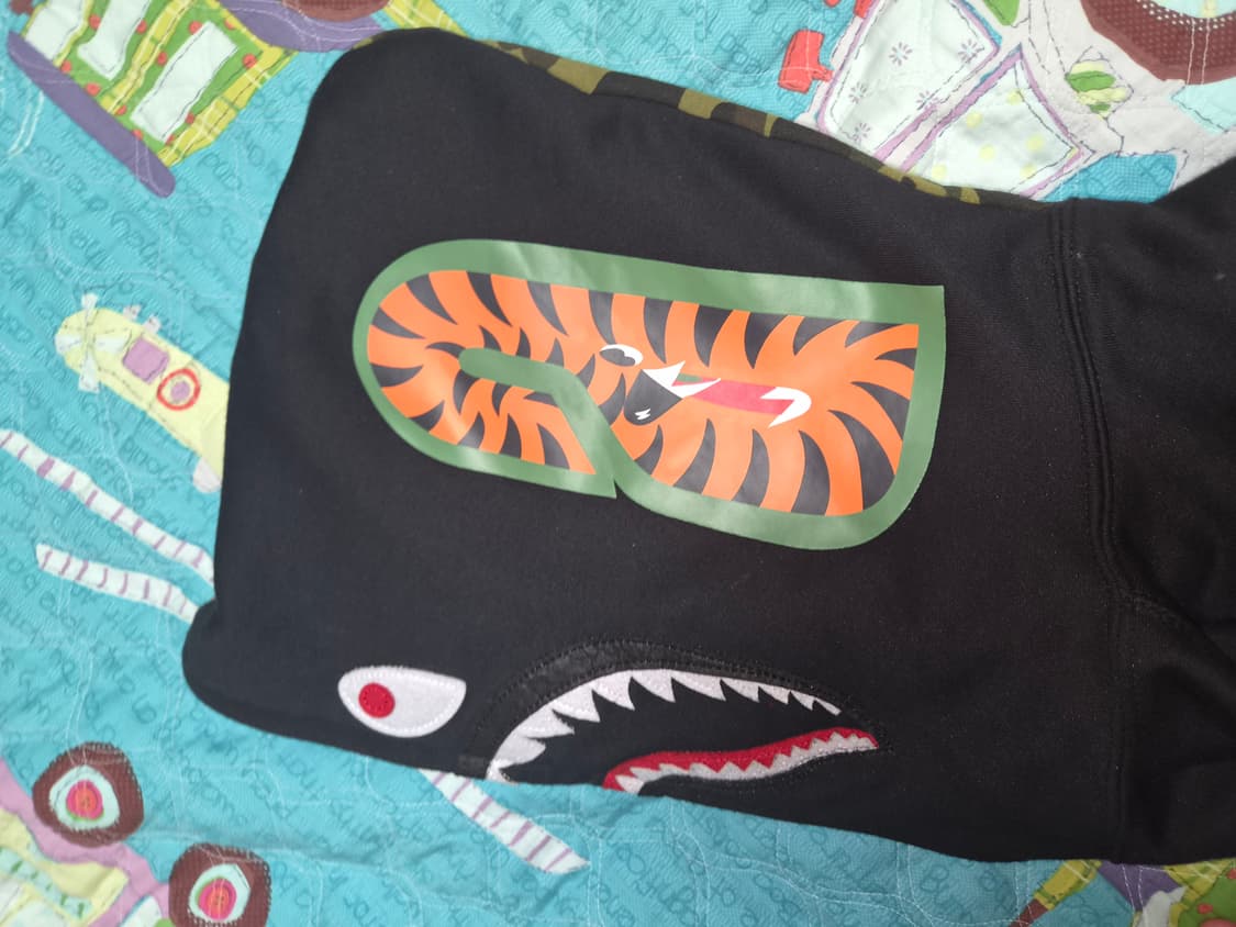 베이프 퍼스트 카모 샤크 풀 집 후드 집업 블랙 3xl 상품이미지4