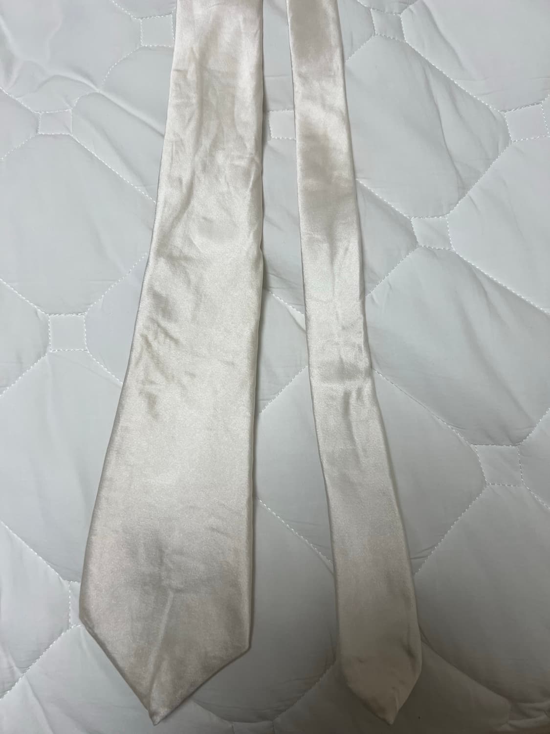 메멘토모리/실크 아이보리 넥타이/OS 상품이미지8