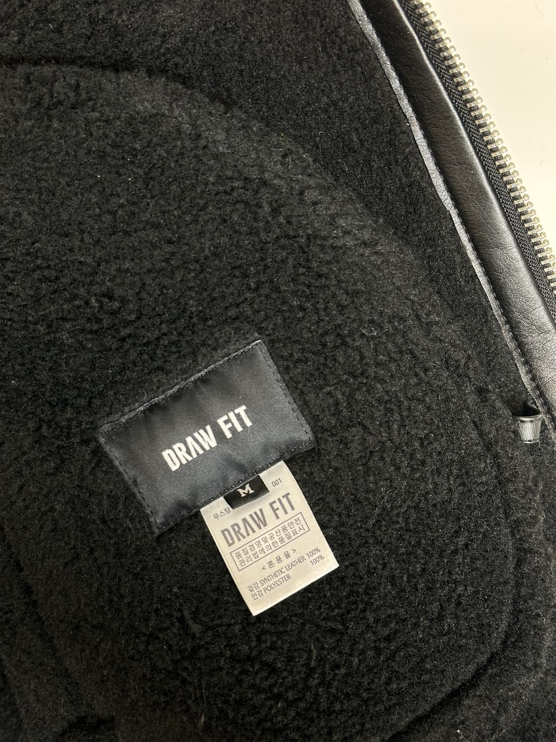 드로우핏 무스탕 자켓 올블랙  상품이미지4