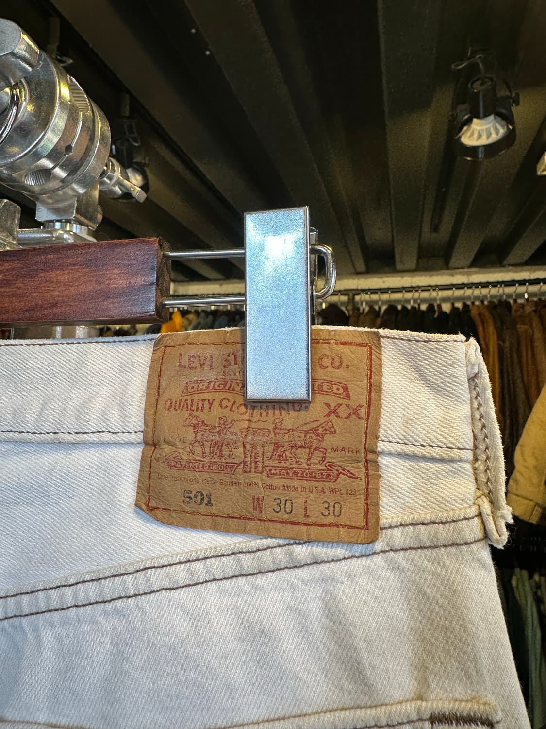 90s 리바이스501 화이트 데님 팬츠 30x30 made in usa 상품이미지10