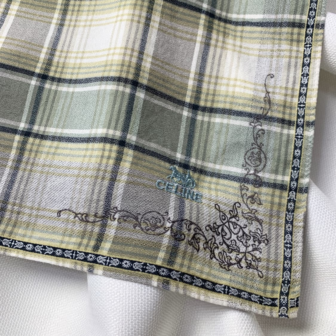 [정품] Celine 셀린느 체크패턴 빈티지 쁘띠스카프 손수건 상품이미지2
