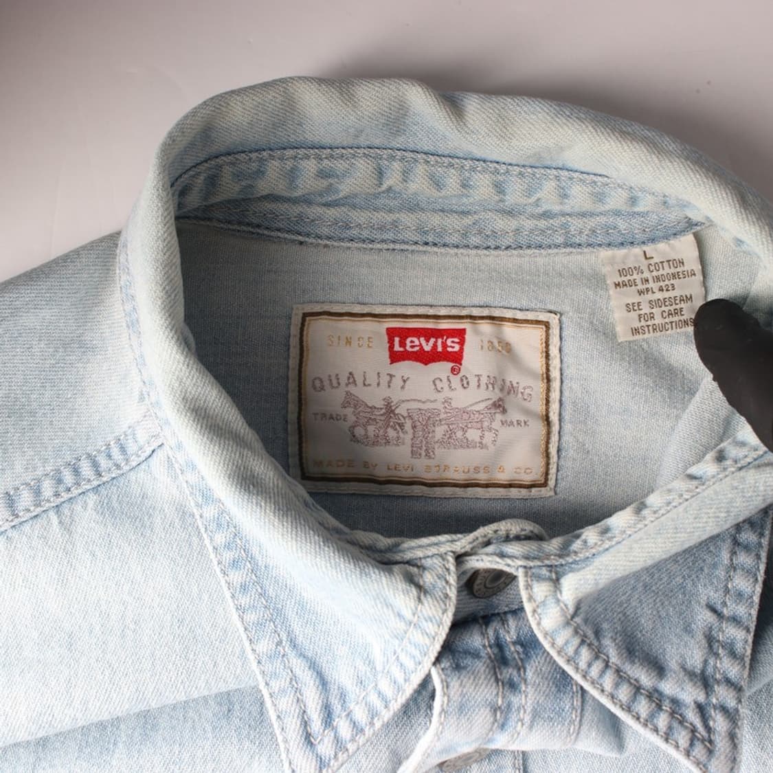 리바이스 라이트 블루 데님 셔츠 L 상품이미지5