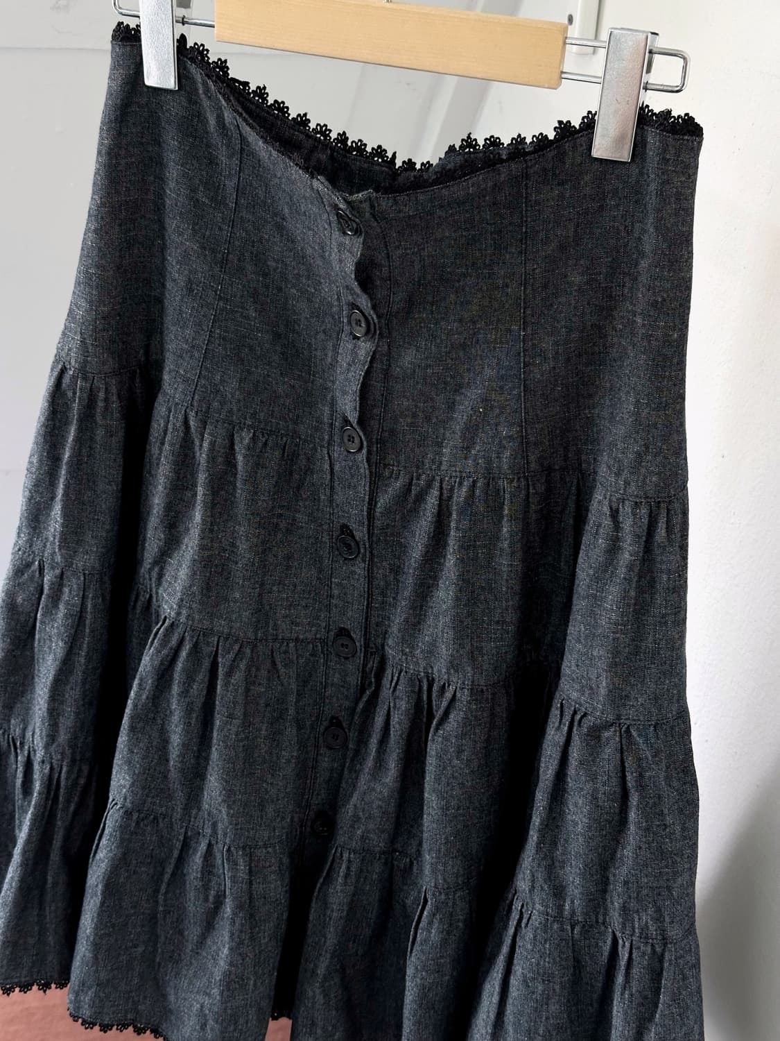 Cotton indigo shirred design 2way skirt 상품이미지9