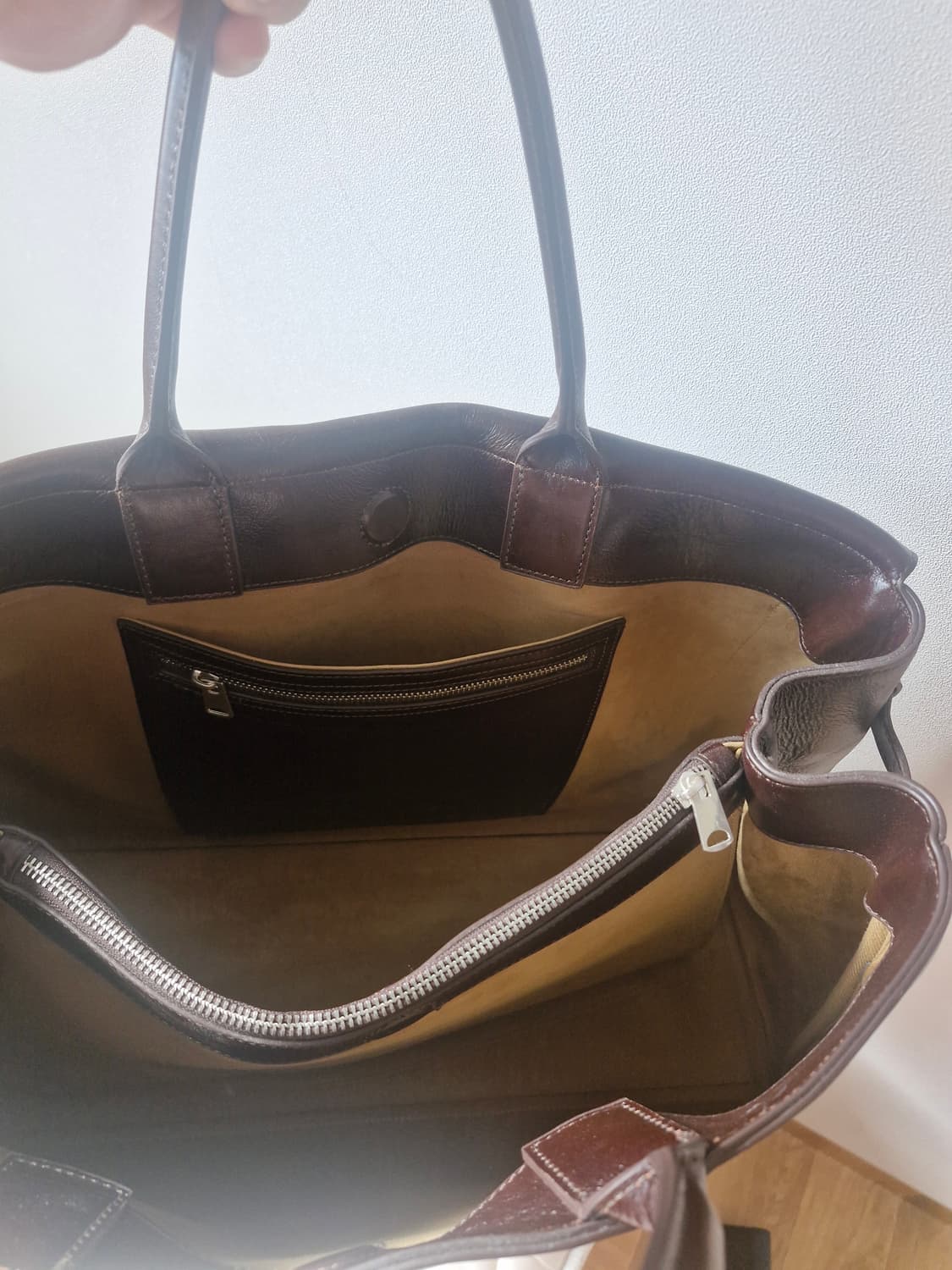 자라 오리진스 레더 토트백 브라운 상품이미지3