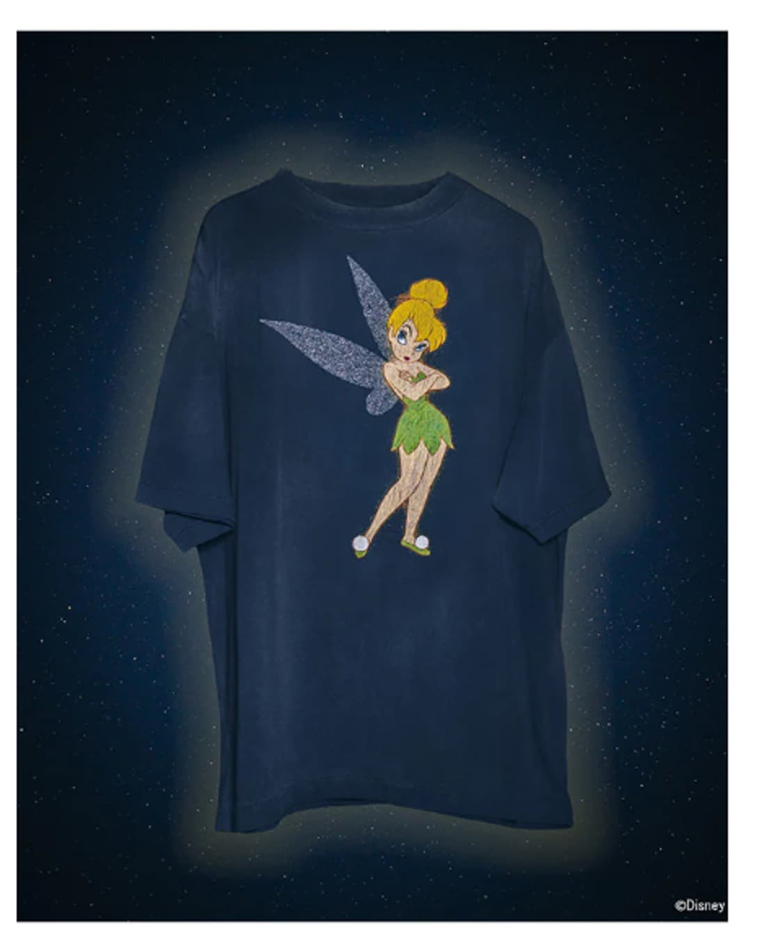 [새상품/XL] 세인트미카엘 디즈니 팅커벨 반팔티 네이비 상품이미지3