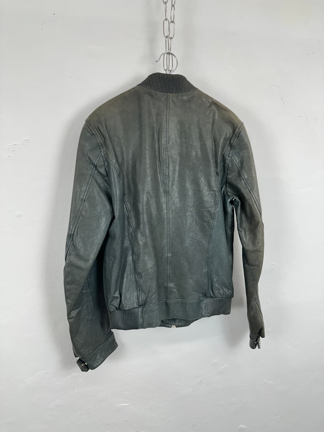 Intermezzo Faded Slim Leather Bomber 상품이미지8