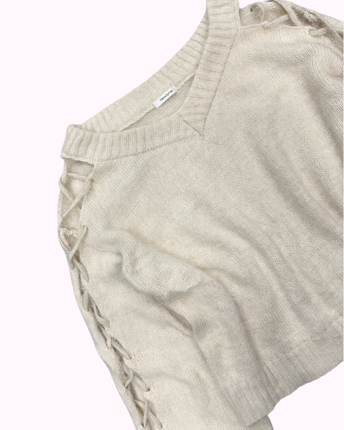 fluffy lace-up sleeve knit 상품이미지3