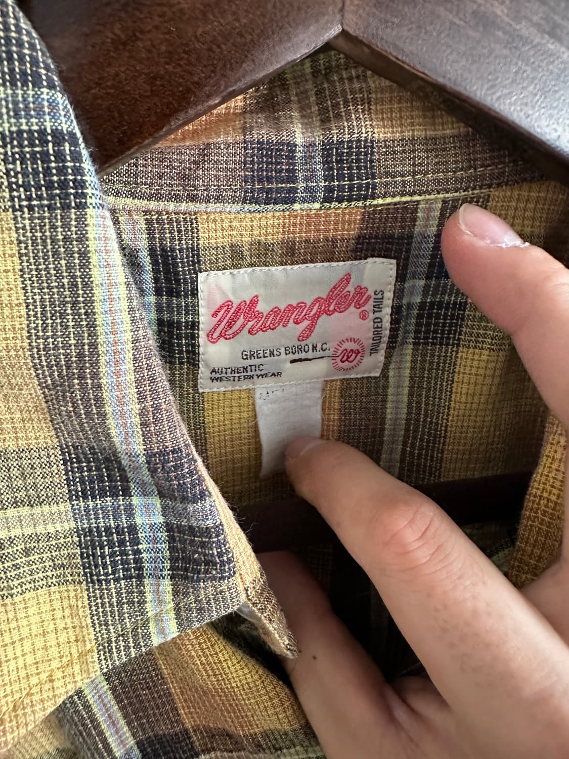 90s Wrangler 웨스턴 체크 셔츠 상품이미지2