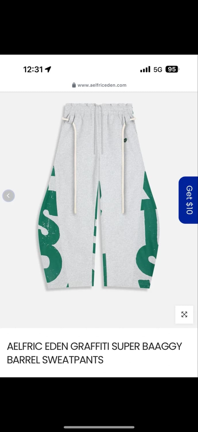 aelfric eden 그래피티 슈퍼 배기 스웻팬츠 커브형 상품이미지1