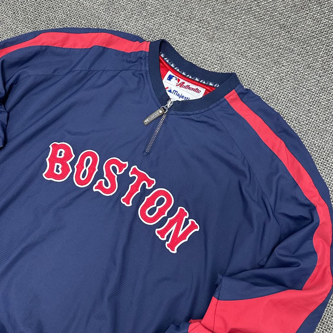 마제스틱 보스턴레드삭스 올드스쿨 반집업 웜업 바람막이 XL 상품이미지4