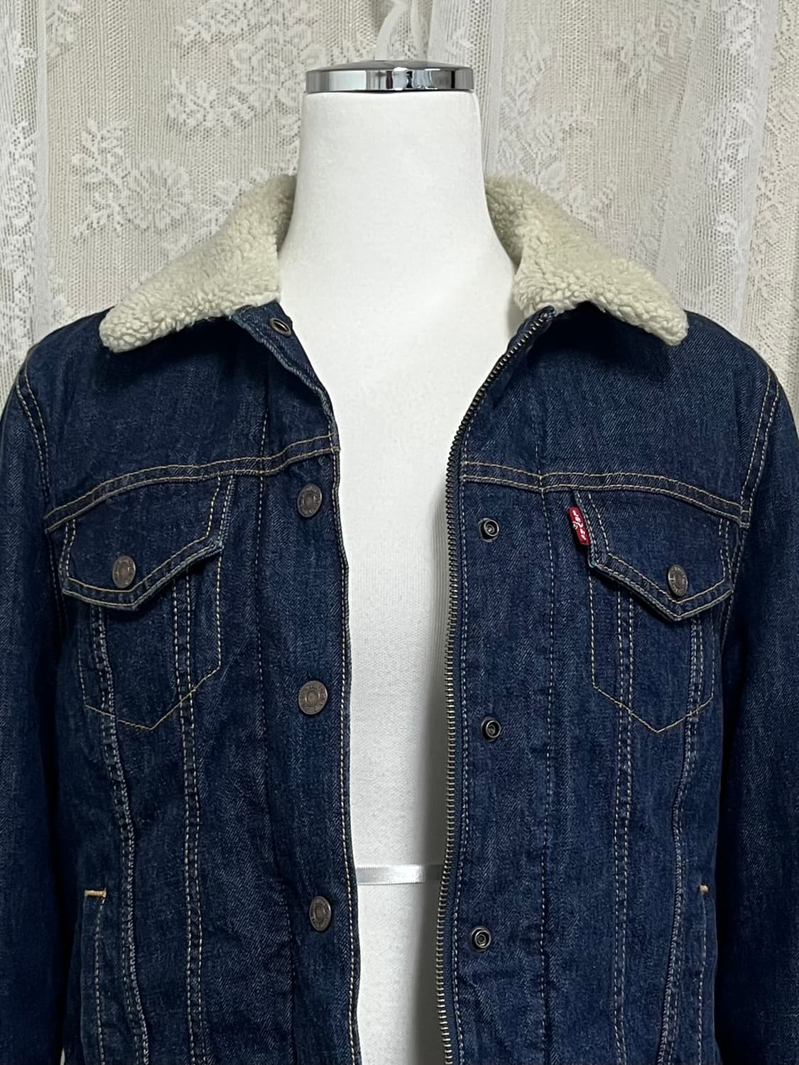S) 리바이스 여성 쉐르파 데님 구스다운 자켓 상품이미지4