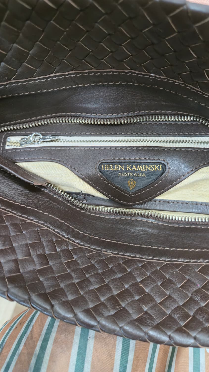 헬렌카민스키 정품 인트레치아토 위빙 레더 토트백 (다크브라운) 상품이미지9