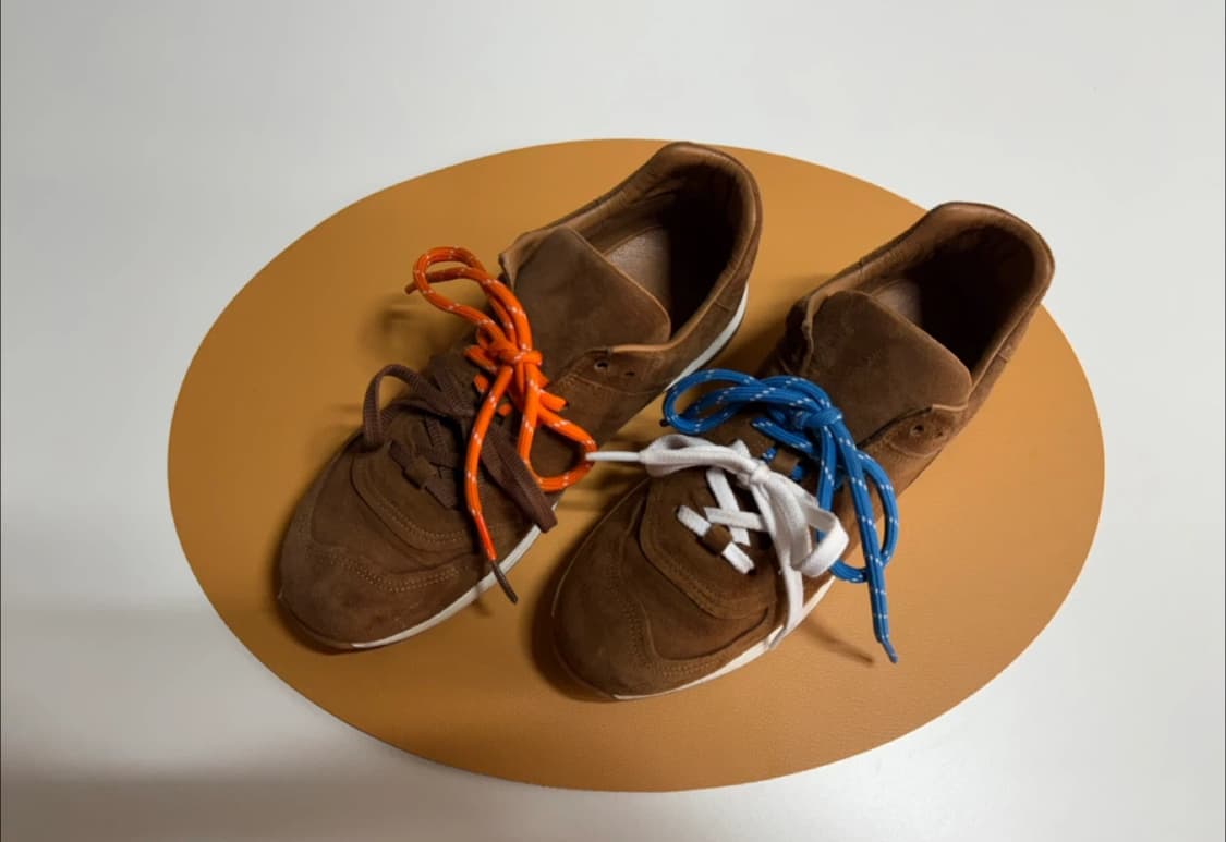 브라운 스웨이드 소가죽 스니커즈 상품이미지1