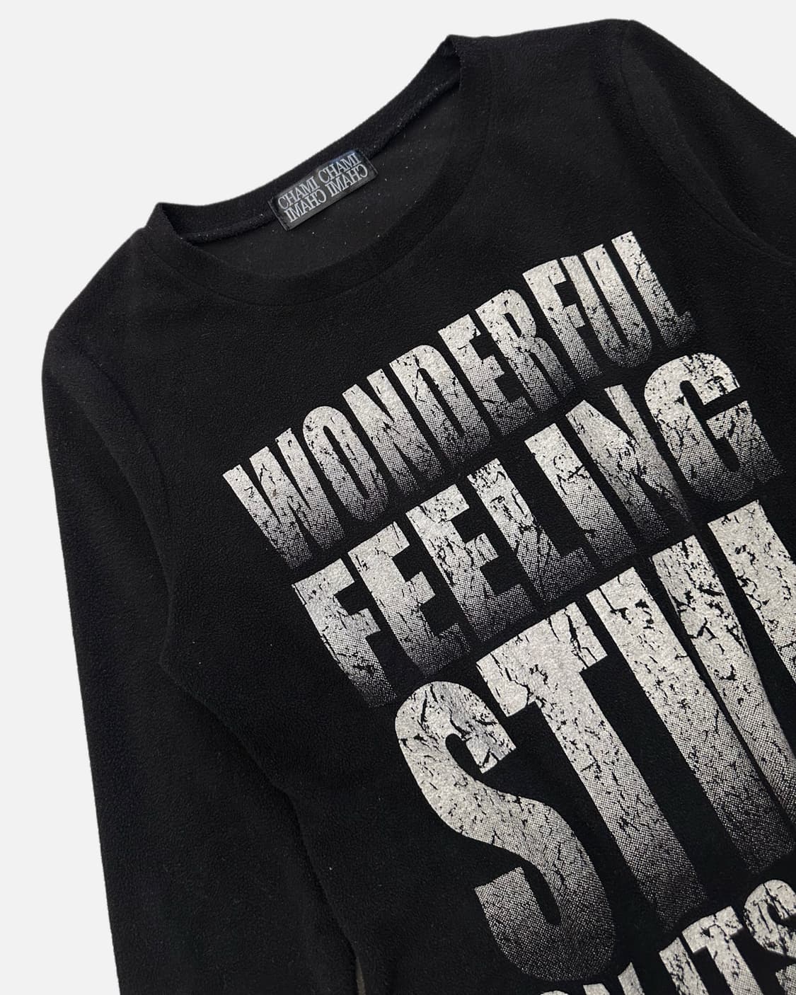 grunge lettering fleece t-shirt 상품이미지3