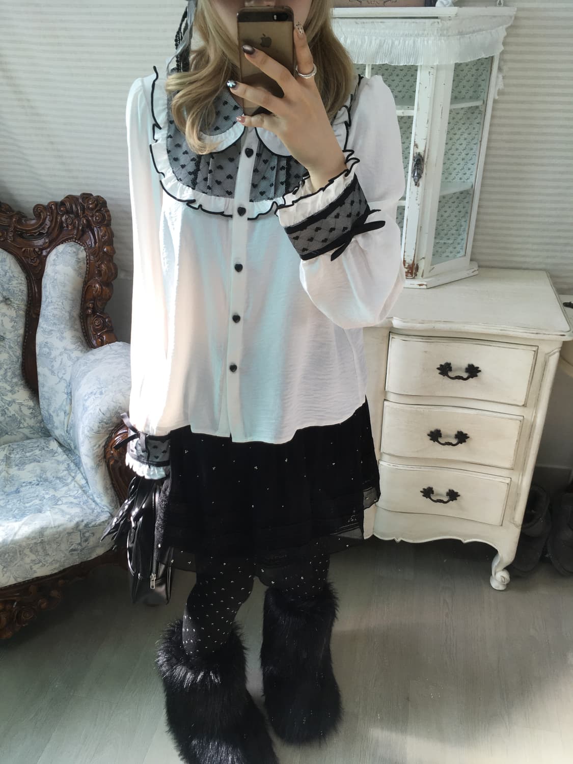 jpn vintage deary royal lovely ruffle bl 상품이미지3