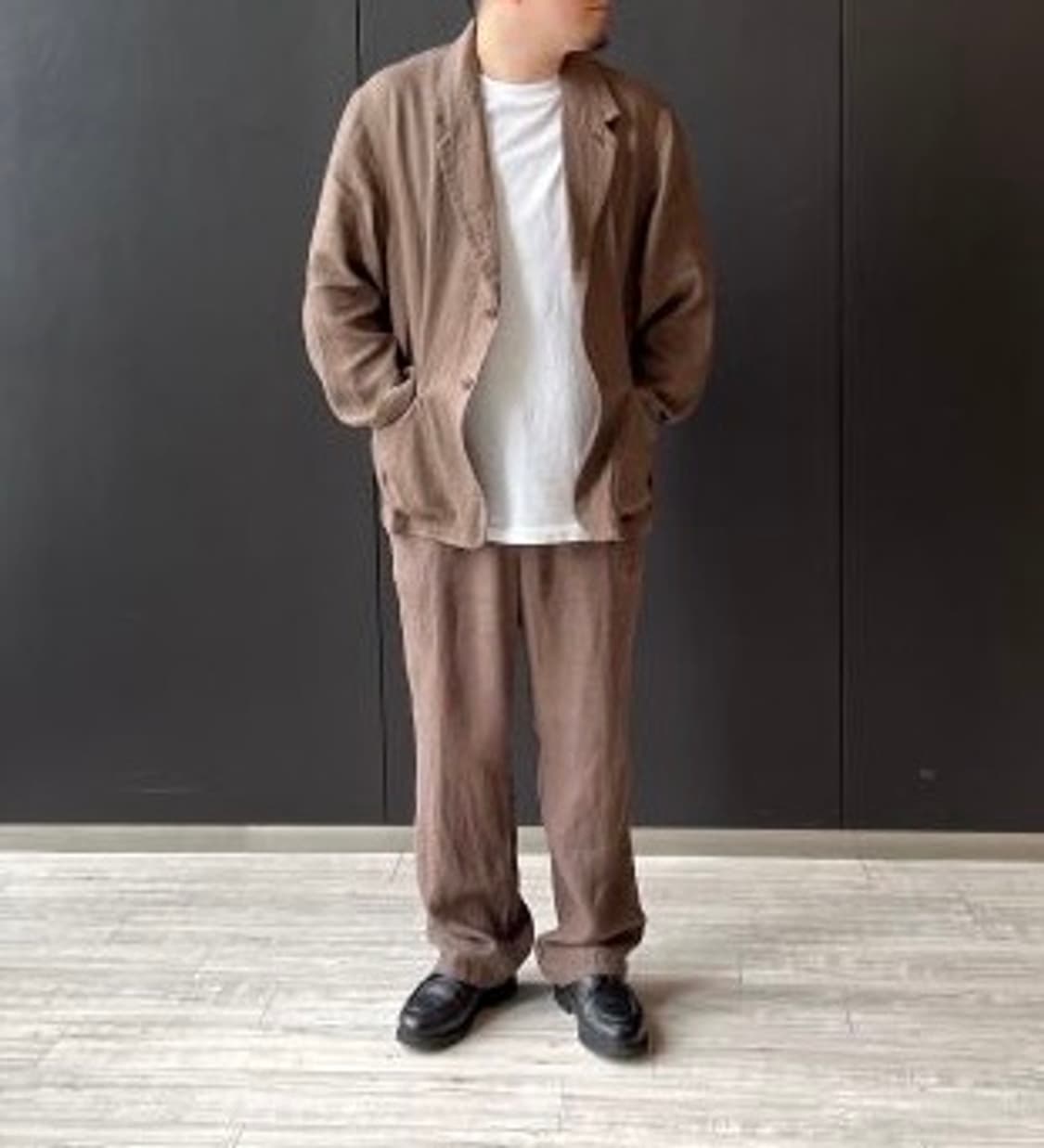 네스트로브 컨팩트 브라운 린넨 자켓 & 린넨 팬츠 (린넨 셋업) 상품이미지2