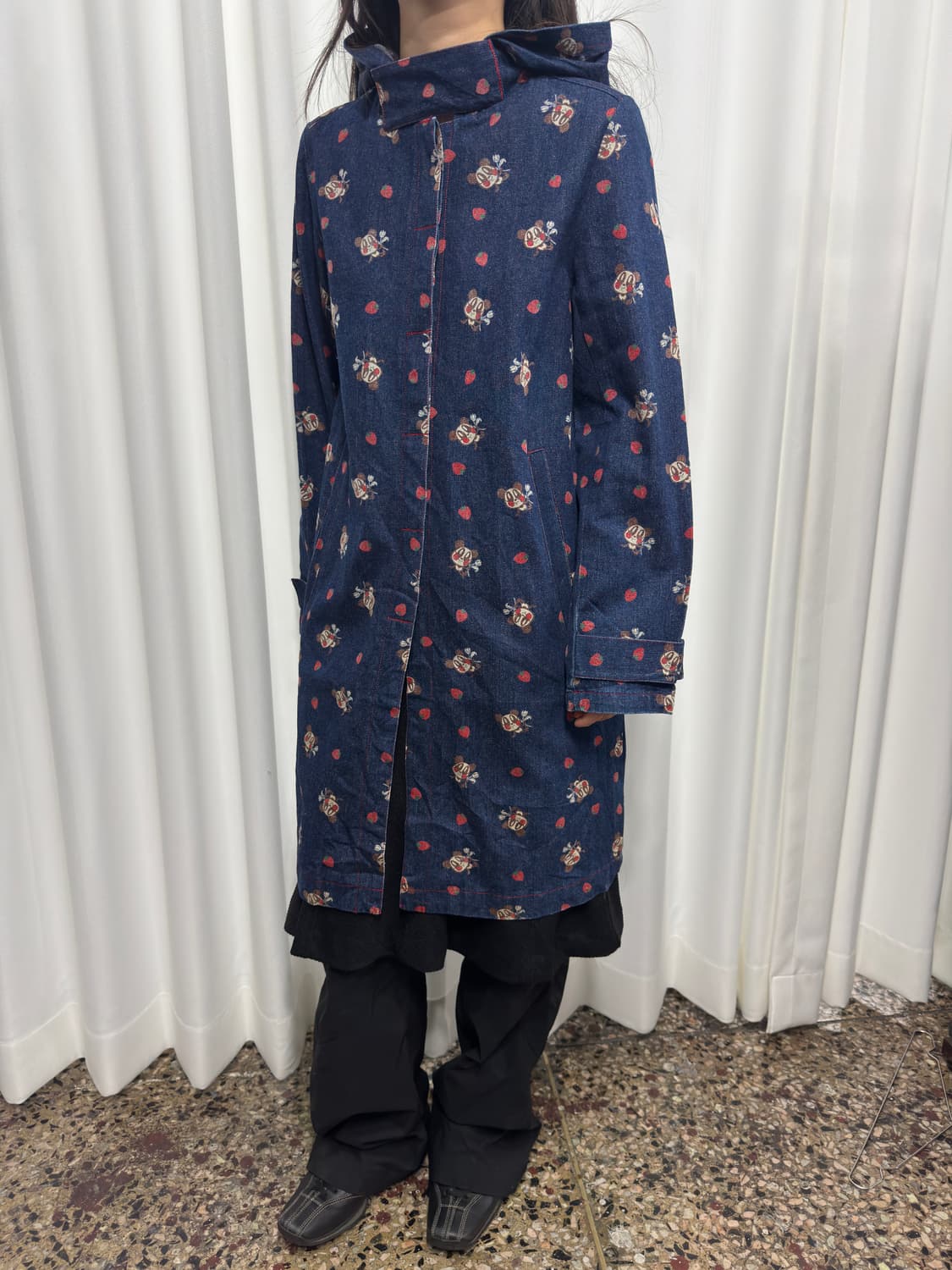 lovers house printjng denim hood jacket 상품이미지4