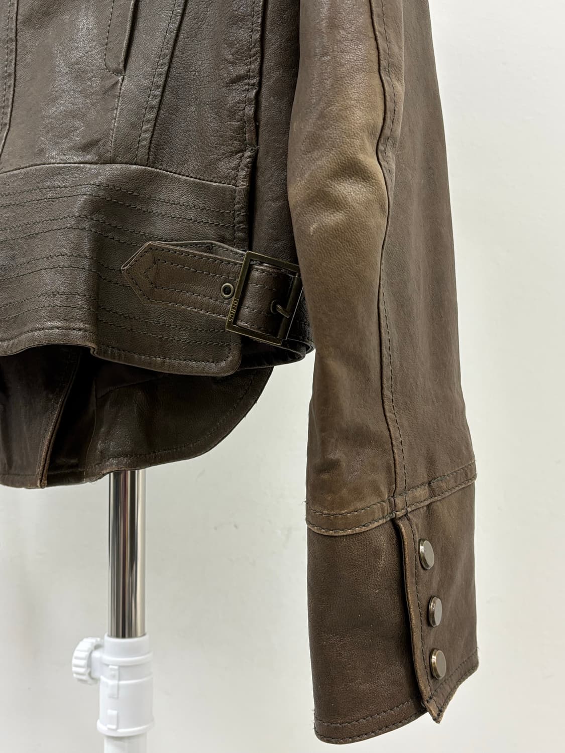 빈티지 브라운 리얼 레더 자켓 락시크 상품이미지10